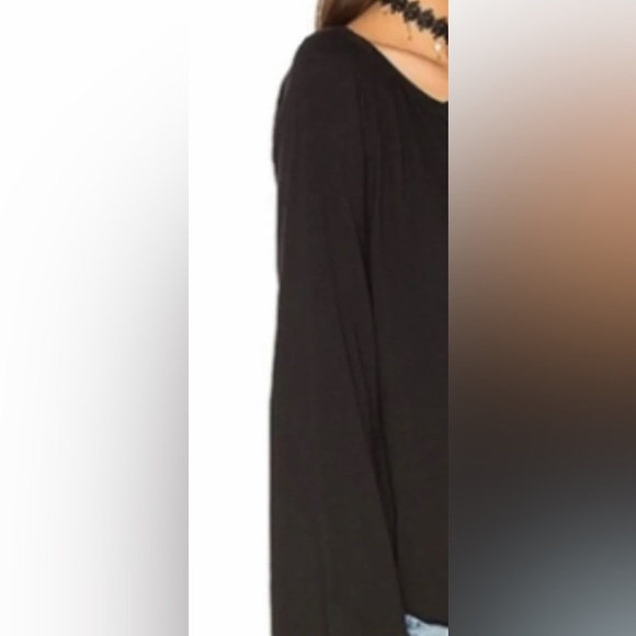 Chaser Linen Stretch Top Bell Statement Sleeves Raglan Shirt Rare Tee Flare Star - Picture 10 of 11